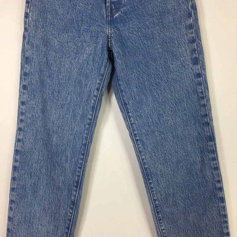 Levi's Wedgie Straight High Rise Button Fly Cotton Blend Blue Jeans - Picture 7 of 13